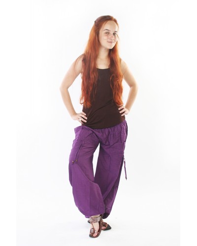 Однотонные брюки фиолетовые