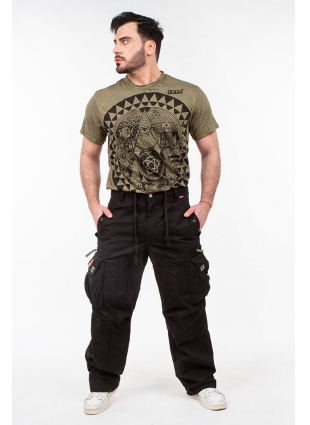 Карго-штаны с большими карманами Молекула (Molecule) черные