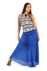 Однотонная юбка с кокосовой пряжкой синяя