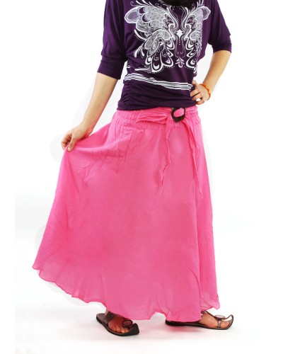 Однотонная юбка с кокосовой пряжкой розовая