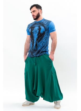 Плотные шаровары Aftab изумруд