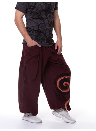 Брюки Big tree Спираль легкие темно-коричневые оранжевая спираль