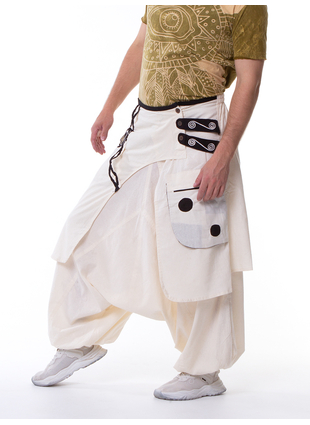 Шаровары Trance однотонные белый+черный