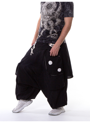Шаровары Trance однотонные черный+белый