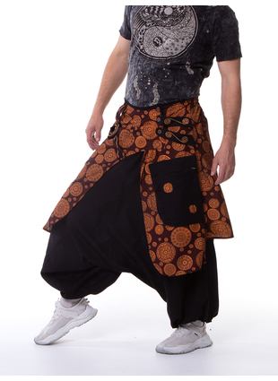 Шаровары Trance узоры черный+коричневый