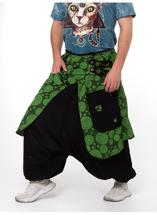 Шаровары Trance узоры черный+зеленый