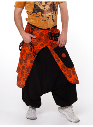 Шаровары Trance узоры черный+оранжевый