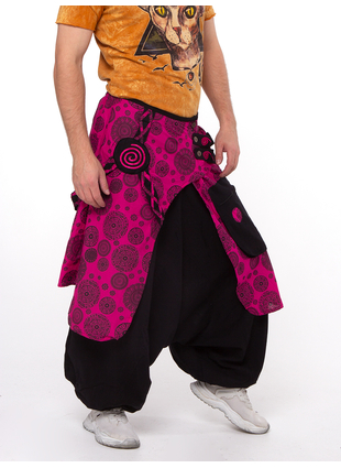 Шаровары Trance узоры черный+розовый