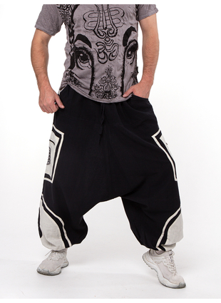 Шаровары Геометрия черный+белый