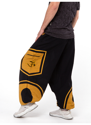 Шаровары Геометрия черный+желтый