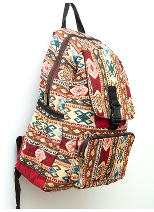 Рюкзак Lombok красный+бежевый