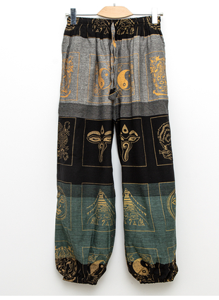 Брюки Patan черный+изумруд