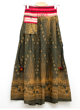 Длинная юбка Камыш зеленая