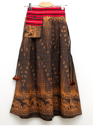 Длинная юбка Камыш коричневая