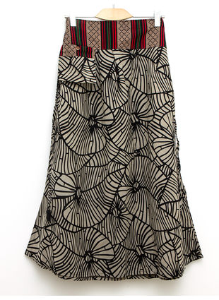 Длинная юбка Кувшинка чб