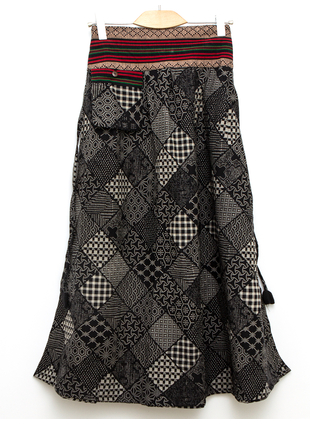 Длинная юбка Пэтчворк чб