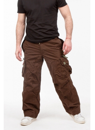 Карго-штаны с большими карманами Молекула (Molecule) коричневые