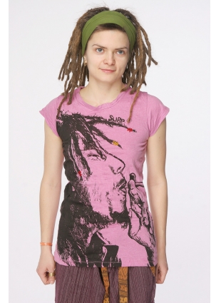 Женская футболка Боб Марли фиолетовая